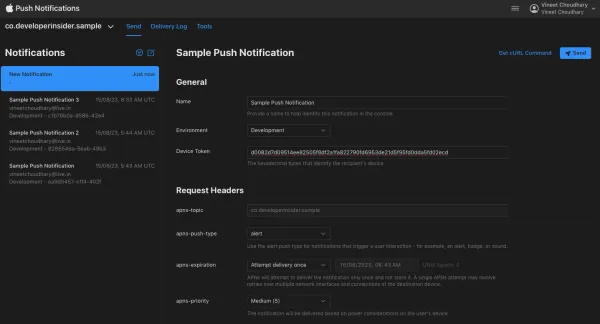 Test Development/Production Push Notification using Apple Push Notification Console